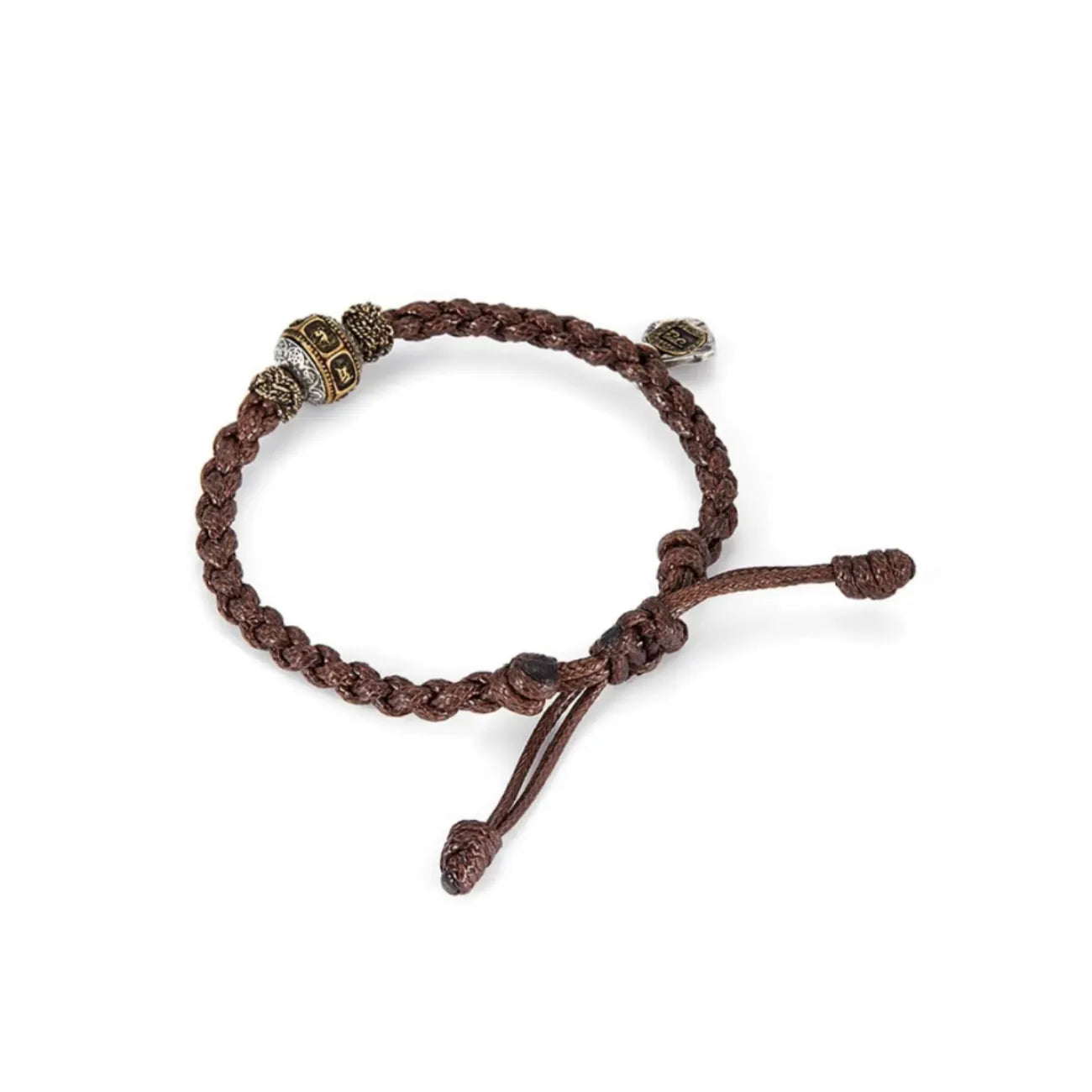 Back view displaying the durable hand-braided structure and the adjustable sliding knot for a perfect fit