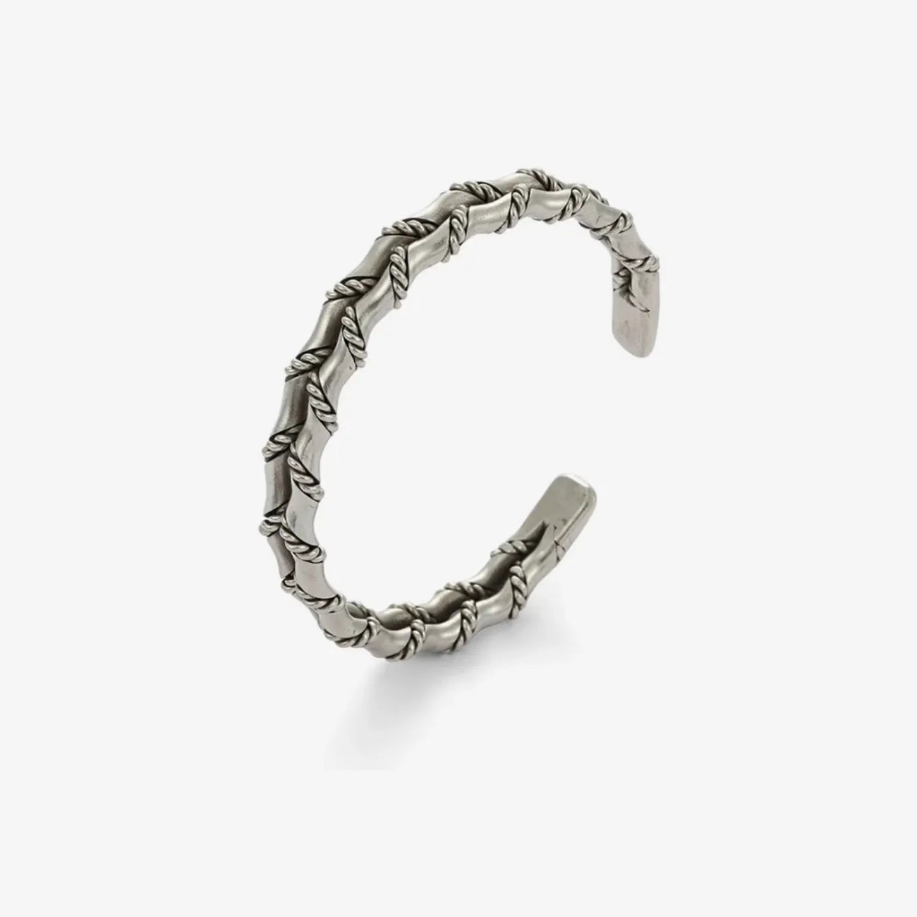 Angled top view revealing the intricate texture of the bamboo nodes and the smooth inner surface for comfortable wear