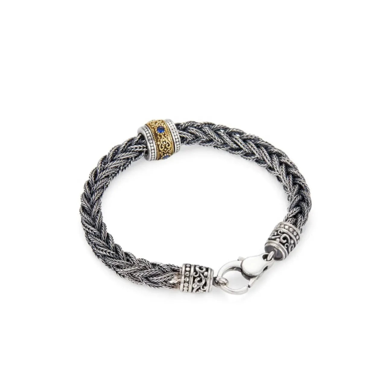 Back view displaying the secure lobster clasp and the thick, durable woven structure of the chain