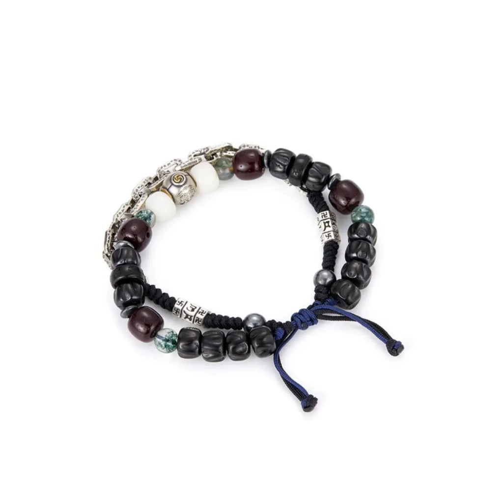 Back view displaying the durable cotton cord drawstring, allowing for an adjustable fit for all wrist sizes