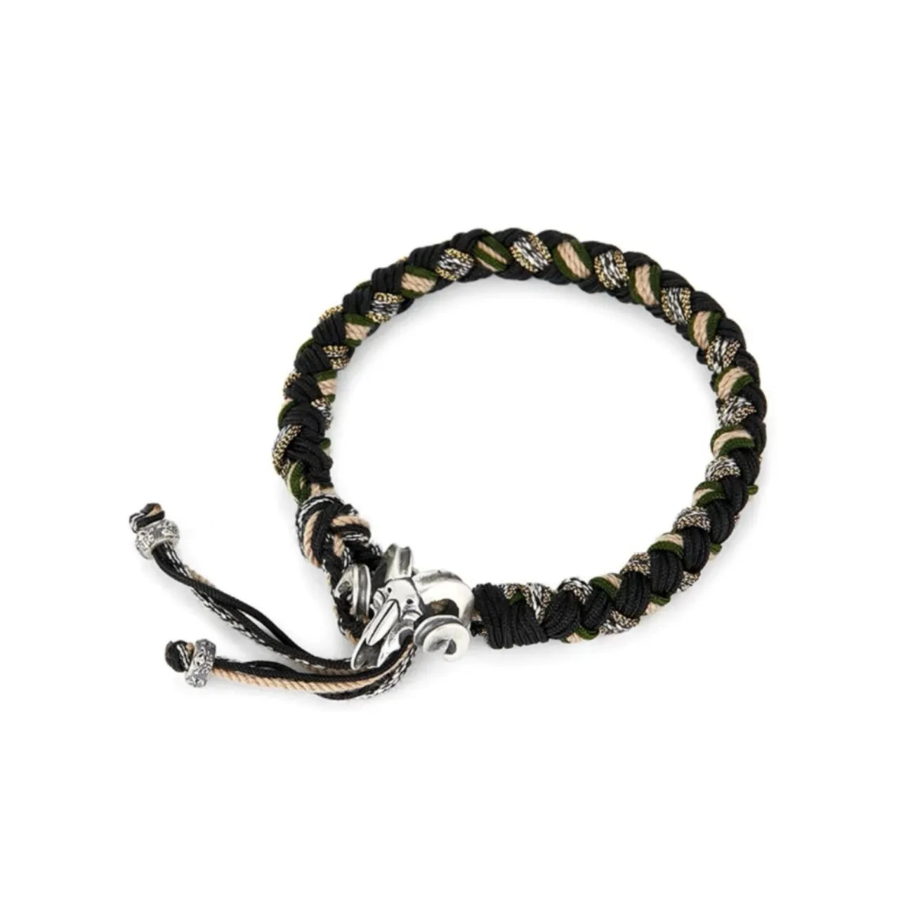 Side profile focusing on the oxidized silver Ram Skull charm, perfect for Aries zodiac gifts or gothic jewelry lovers