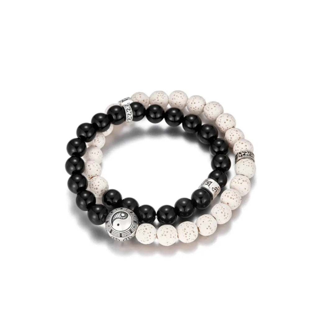 Side profile showing the porous texture of the white lava beads, perfect for aromatherapy diffusion